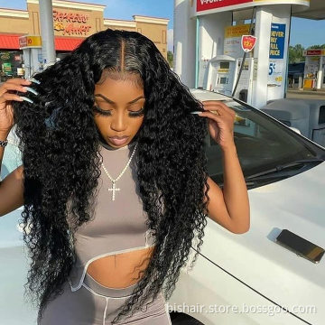 Loose deep wave lace front wig Brazilian real hair 13x4 Lace Front Wig real hair suitable for women natural 180% density 28 inch